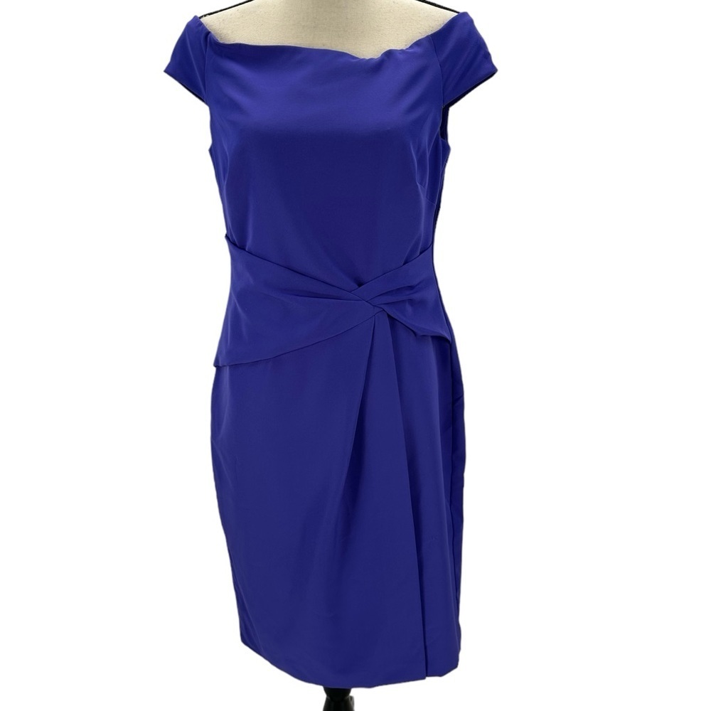 Lauren Ralph Lauren Crepe Off The Shoulder Faux Wrap Cocktail Dress - Purple